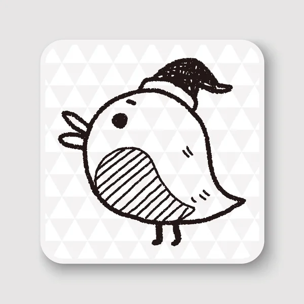 Christmas bird doodle vektor illustration — Stock vektor