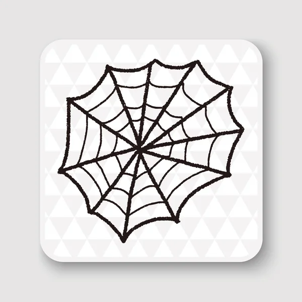 Araña web doodle vector ilustración — Archivo Imágenes Vectoriales