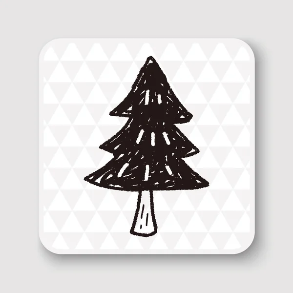 Crăciun copac doodle vector ilustrare — Vector de stoc