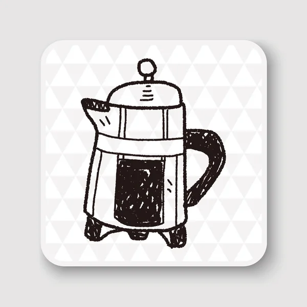 Illustrazione vettoriale del disegno del doodle del caffè — Vettoriale Stock