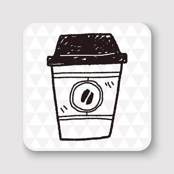 Kaffee-Doodle-Vektor-Illustration — Stockvektor