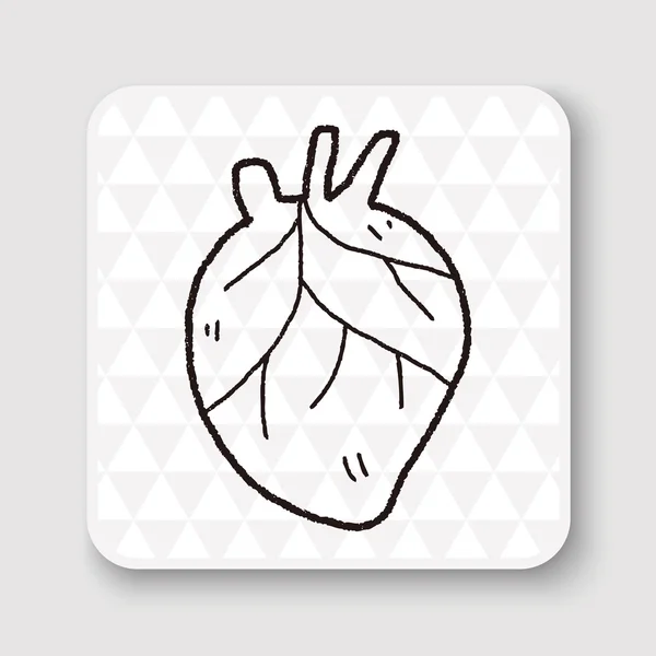 Cuore doodle vettoriale illustrazione — Vettoriale Stock