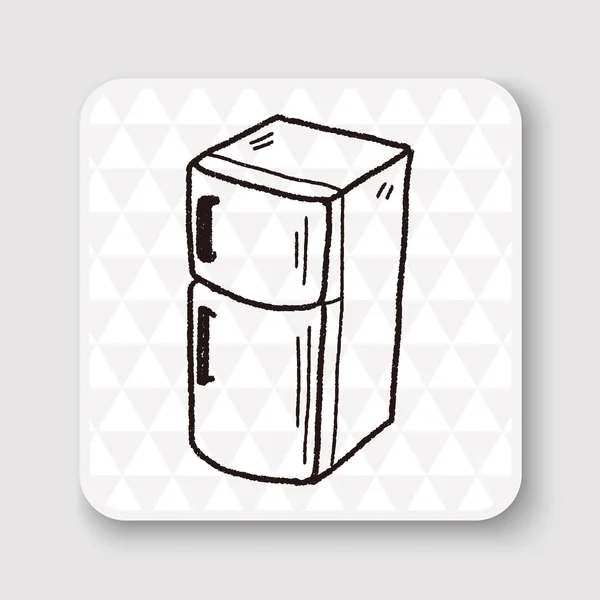 Illustration vectorielle doodle réfrigérateur — Image vectorielle