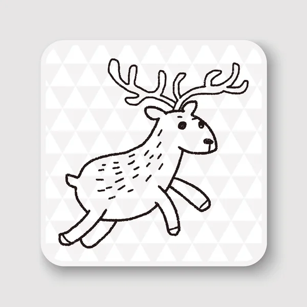 Deer doodle vector illustration — Stock Vector