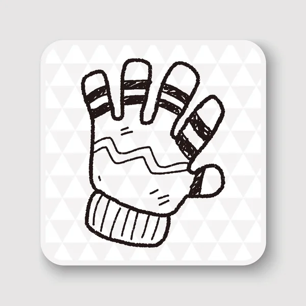 Guantes de invierno doodle vector ilustración — Vector de stock