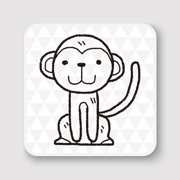 Illustration vectorielle de gribouillis singe — Image vectorielle