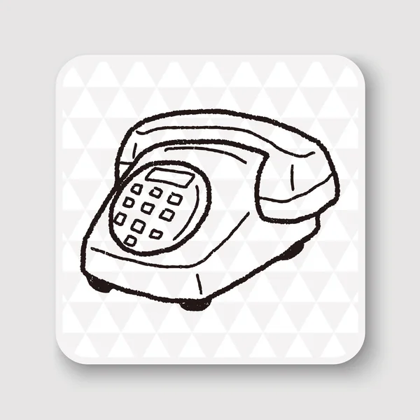 Telefon-Doodle-Vektor-Illustration — Stockvektor