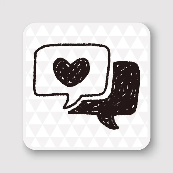 Dragoste vorbire doodle vector ilustrare — Vector de stoc