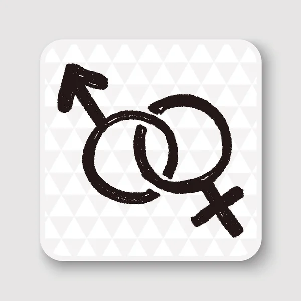 女の子と男の子の落書きベクトル図 — ストックベクタ