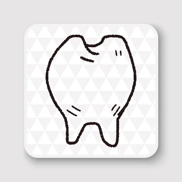 Illustration vectorielle Doodle Tooth — Image vectorielle