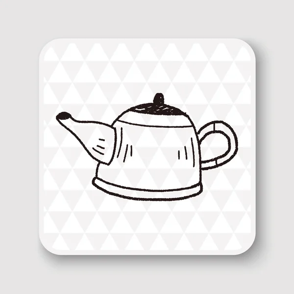 Doodle Kettle Vektor Illustration — Stockvektor