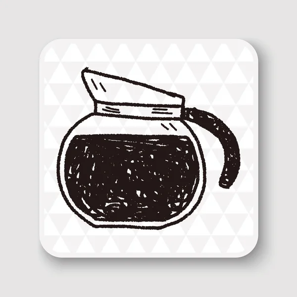 Café garabato dibujo vector ilustración — Vector de stock