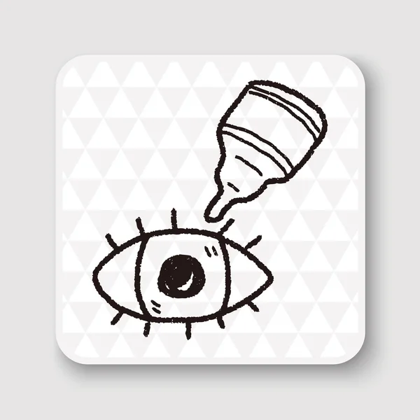 Eye Drop Doodle Vektor Illustration — Stockvektor