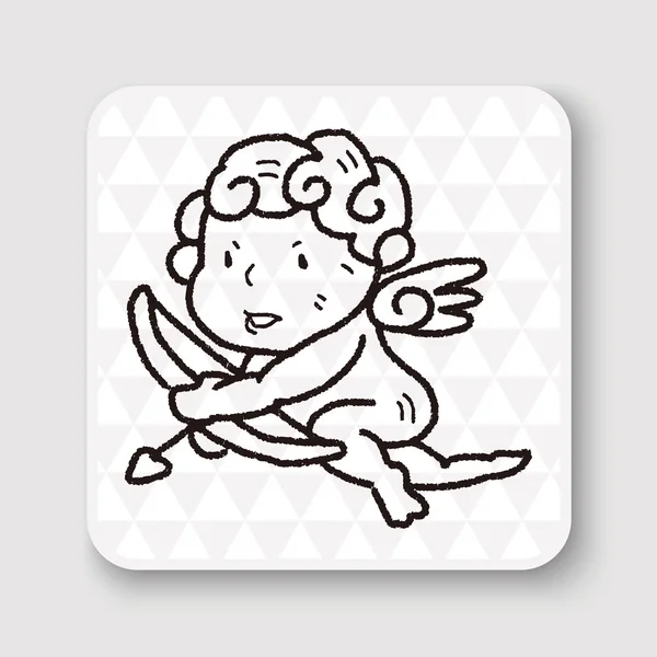 Cupid doodle vector illustration — Stock Vector