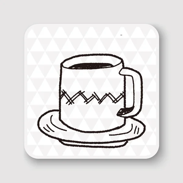 Kaffe kopp doodle vektor illustration — Stock vektor