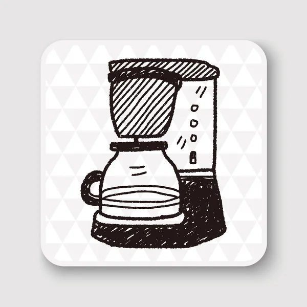 Coffee maker doodle vector illustration — Stock Vector