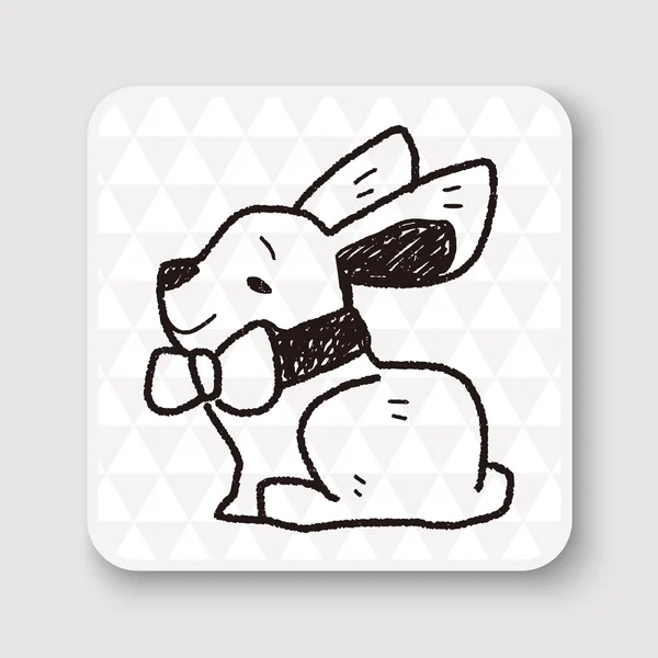 Easter bunny doodle vektor illustration — Stock vektor