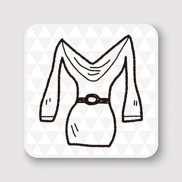 Vestido doodle ilustração vetorial — Vetor de Stock