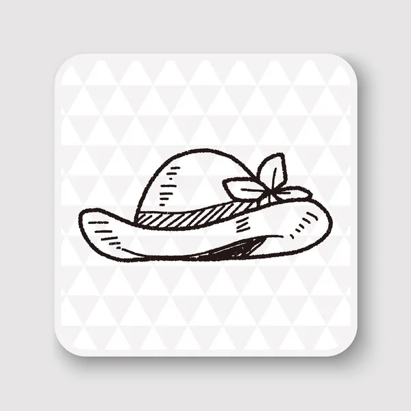 Garabato sombrero de paja vector ilustración — Vector de stock