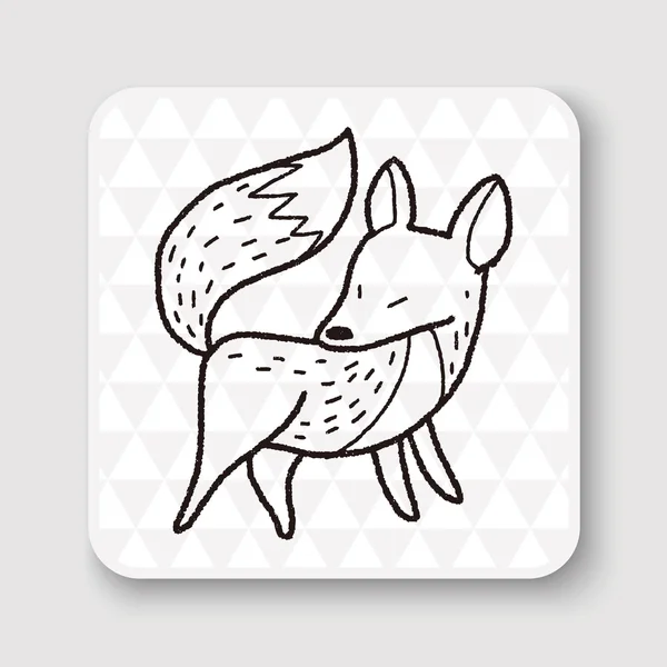 Αλεπού doodle εικονογράφηση φορέας — Διανυσματικό Αρχείο