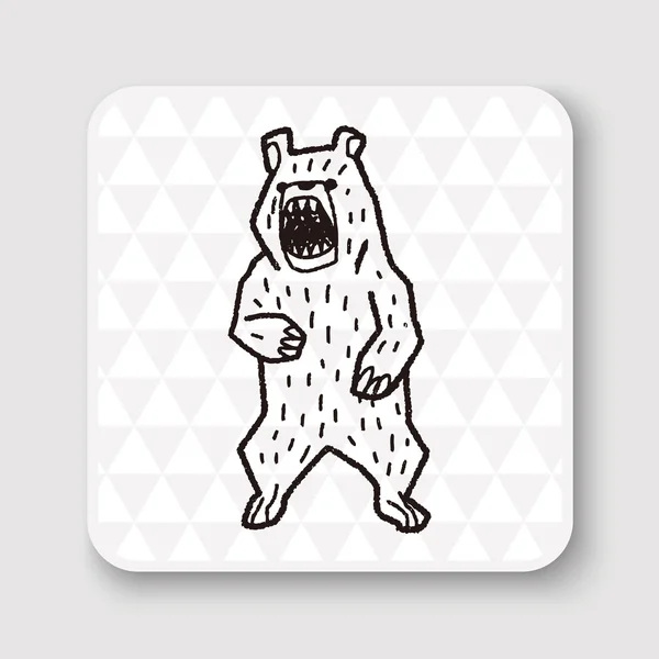 Urso doodle ilustração vetorial — Vetor de Stock