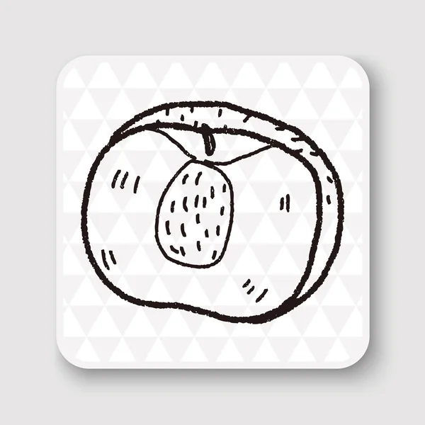 Ilustrasi vektor doodle peach gambar vektor - Stok Vektor