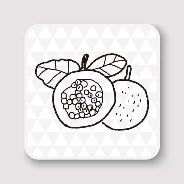 Pasión fruta garabato vector ilustración vector ilustración — Vector de stock