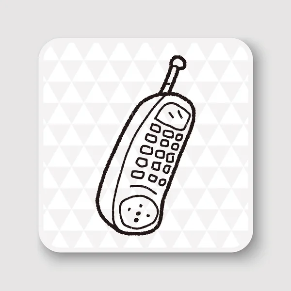 Telefonsamtal doodle vektor illustration — Stock vektor
