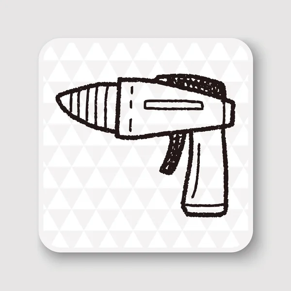 Juguete pistola doodle vector ilustración — Vector de stock