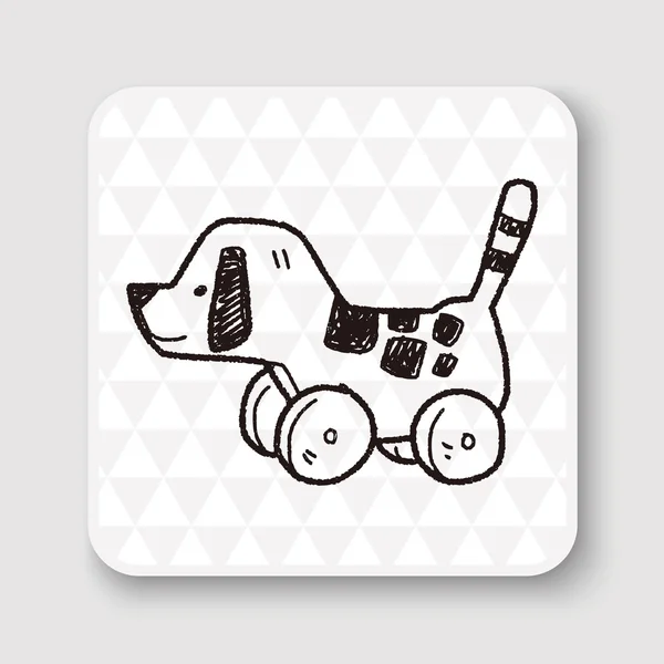 Köpek oyuncak doodle vektör çizim — Stok Vektör