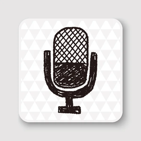 Mic doodle vector ilustración — Archivo Imágenes Vectoriales