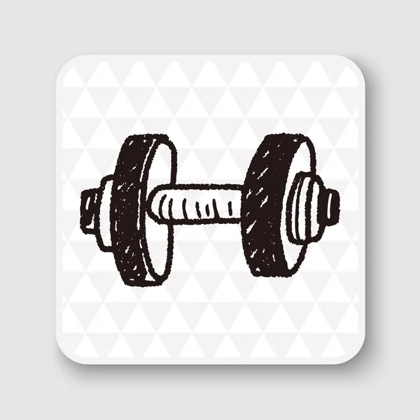 Dumbbell fitness doodle vetor ilustração — Vetor de Stock