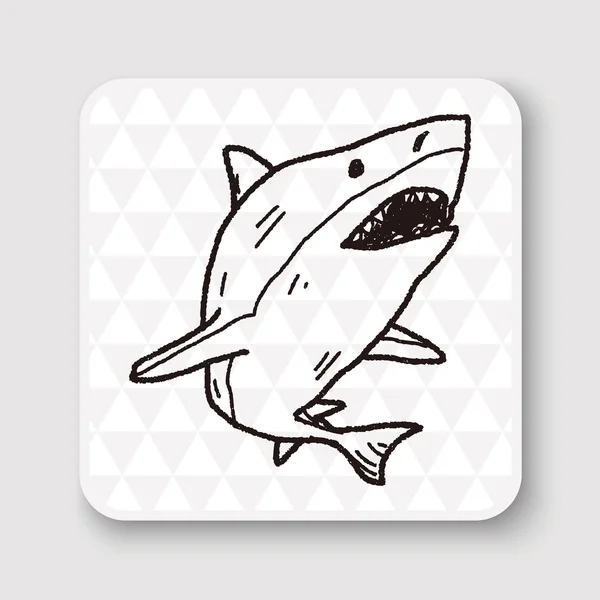 Καρχαρίας doodle διανυσματικά εικονογράφηση — Διανυσματικό Αρχείο