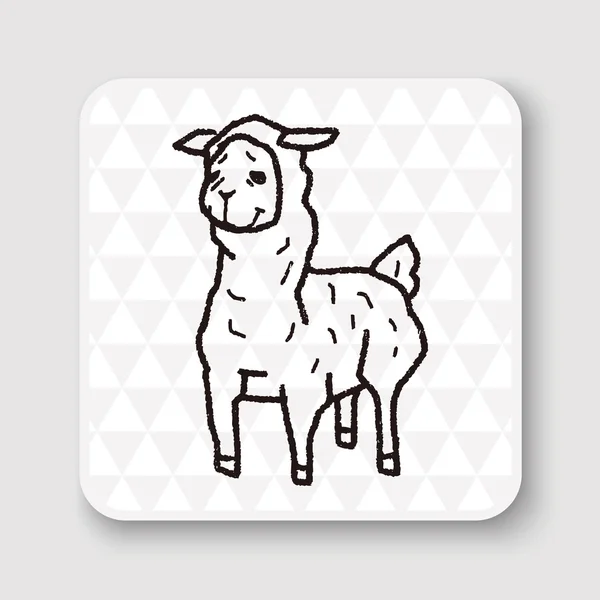Llama doodle vector ilustración — Vector de stock