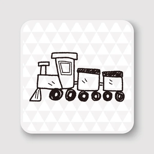 Speelgoed trein doodle vectorillustratie — Stockvector