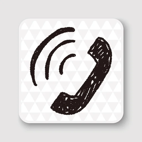 Telefonsamtal doodle vektor illustration — Stock vektor