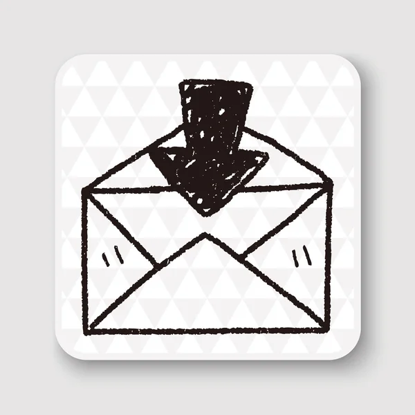 Mail-Doodle-Vektor-Illustration — Stockvektor