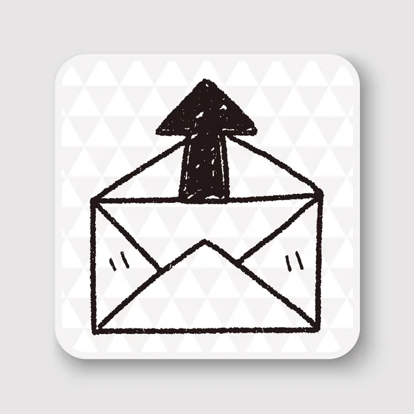 Mail doodle vectorillustratie — Stockvector