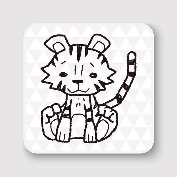 Illustration vectorielle de gribouillis tigre — Image vectorielle