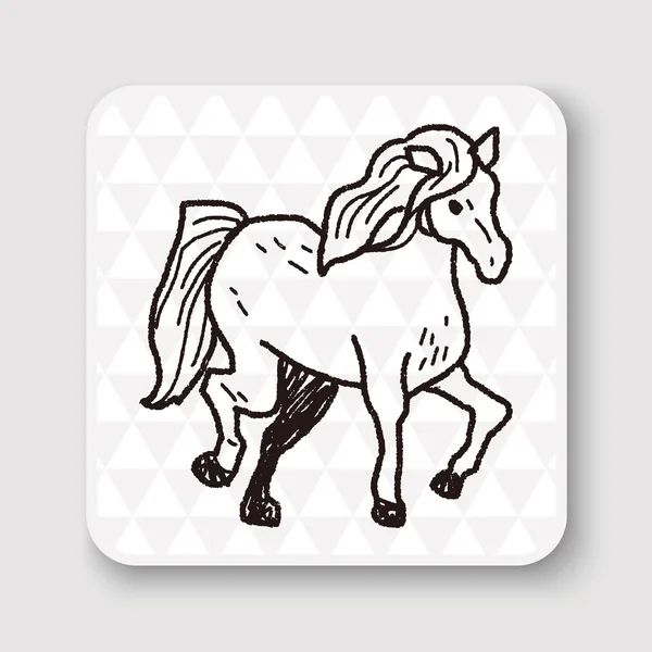 Cavalo doodle vetor ilustração — Vetor de Stock