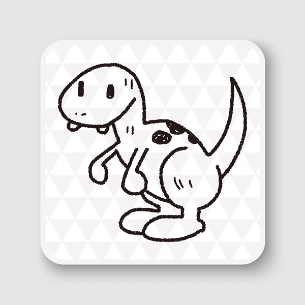 Dinosaurier Doodle Vektor Illustration — Stockvektor