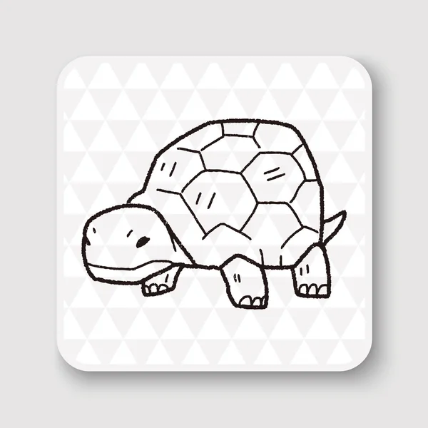 Želva doodle vektorové ilustrace — Stockový vektor
