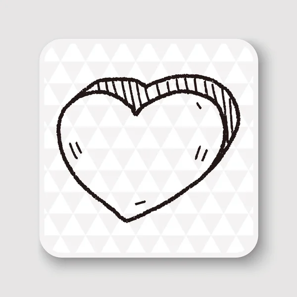 Cuore come illustrazione vettoriale doodle — Vettoriale Stock