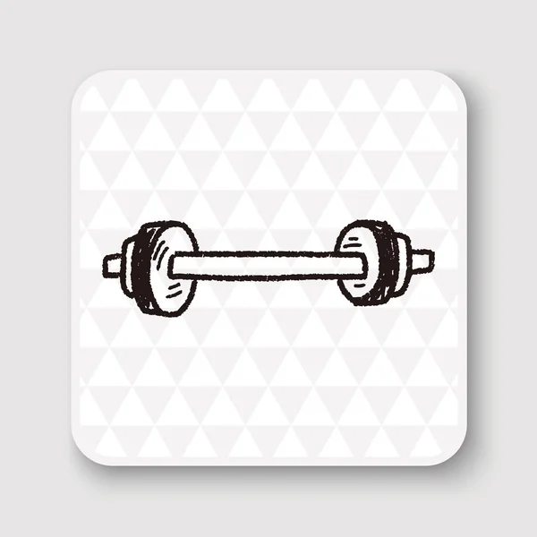 Kurzhantel Fitness Doodle Vektor Illustration — Stockvektor