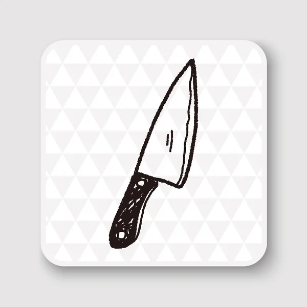 Illustration vectorielle de doodle couteau de cuisine — Image vectorielle