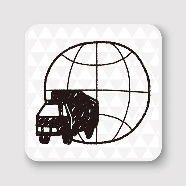落書きベクトル図のベクトル図を配送トラック — ストックベクタ