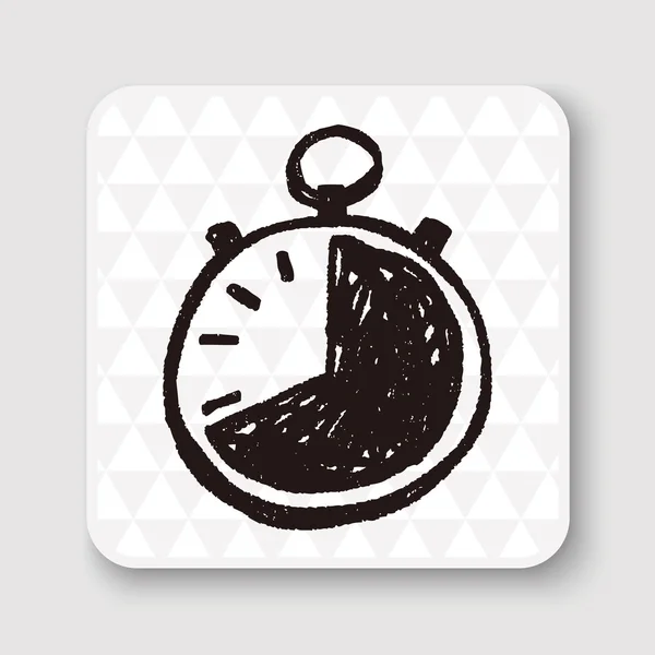 Stopwatch doodle vector illustratie vectorillustratie — Stockvector