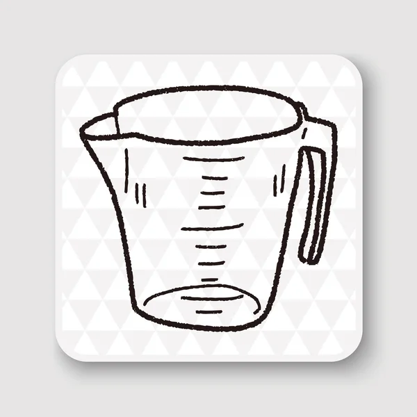 Taza de medición doodle vector ilustración — Vector de stock