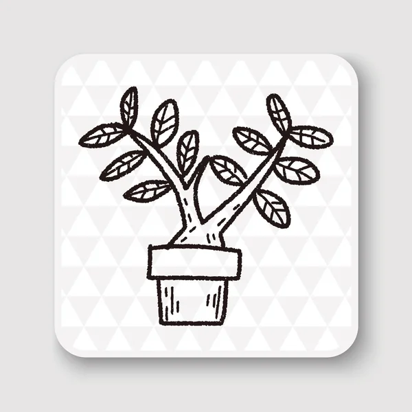 Plant doodle vector illustration — Stock Vector