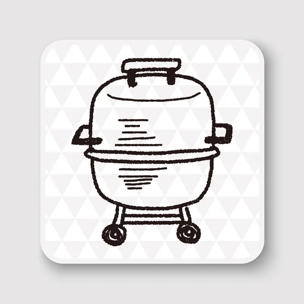 Ilustrasi vektor doodle BBQ - Stok Vektor